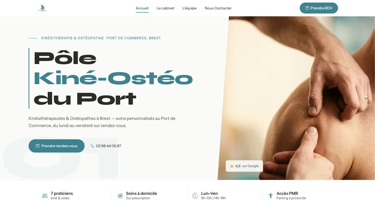 Capture du site Pôle Kiné Ostéo du Port